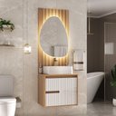 Ver imagem 1 de Conjunto Clarice 60cm com Painel Espelho Led e Cuba Stella - Fabribam