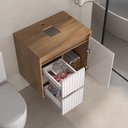 Ver imagem 4 de Conjunto Clarice 60cm com Painel Espelho Led e Cuba Stella - Fabribam