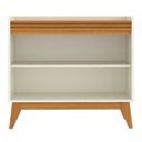 Ver imagem 5 de Buffet Aparador Ripado 2 Portas com Pés de Mdf Bahamas 92cm - Via Nossa - Off White e Cedro