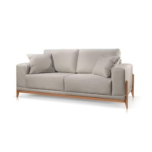 Sofá Paris 4 Lugares Linho Cinza 2,50m Confortável