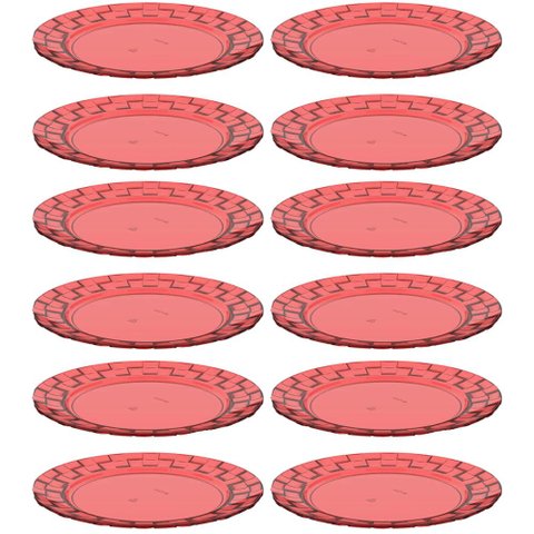 Kit 12 Pratos 19cm Vermelho Bandeja para Servir Mesa Posta Porções Aperitivos Crippa