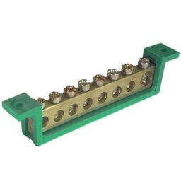 Barramento Terra 8 Terminais Verde Fixo 89mm - SBT8 - STECK - 1