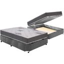 Ver imagem 1 de Cama Box Baú Casal: Colchão Espuma D33 Polar Pérola Premium + Base CRC Suede Gray(138x188)