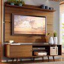 Ver imagem 1 de Rack Madesa Dubai e Painel para Tv até 65 Polegadas com Pés - Rustic