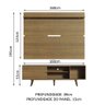 Rack Madesa Dubai e Painel para Tv até 65 Polegadas com Pés - Rustic - 3