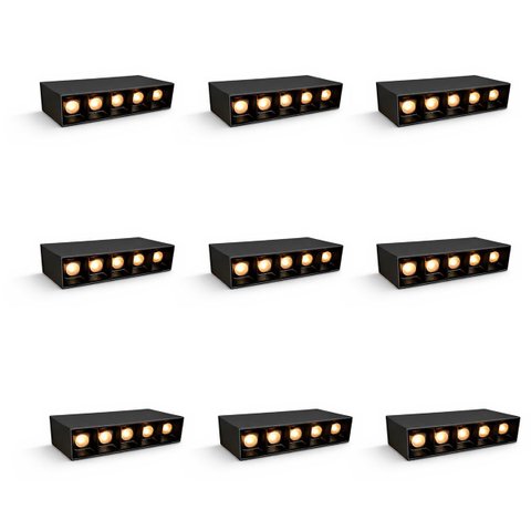 9 Spot Mini 5 Fachos Led Downlight Preto Sobrepor Luz07