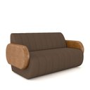 Ver imagem 2 de Sofá Decorativo Living Sala de Estar Bornéu 148cm Pés de Madeira Pu/veludo Caramelo/marrom G33 - Gra
