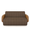 Ver imagem 4 de Sofá Decorativo Living Sala de Estar Bornéu 148cm Pés de Madeira Pu/veludo Caramelo/marrom G33 - Gra