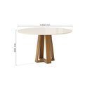 Ver imagem 3 de Mesa de Jantar 6 Lugares 140cm Tampo MDF e Vidro Redonda Lisa