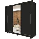 Ver imagem 2 de Guarda-Roupa Casal 3 Portas com 2 Gavetas com 1 Porta Espelho com Pés 100% MDF Roma