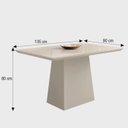 Ver imagem 2 de Mesa Bárbara 135x90 - Tampo sem Vidro - Imbuia