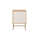 Ver imagem 4 de Mesa de Cabeceira Maya 2 Gavetas 43 Cm X 40 Cm Tauari/dourado - Telinha Rattan
