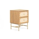 Ver imagem 7 de Mesa de Cabeceira Maya 2 Gavetas 43 cm X 40 cm Tauari/Dourado - Telinha Rattan