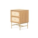 Ver imagem 6 de Mesa de Cabeceira Maya 2 Gavetas 43 cm X 40 cm Tauari/Dourado - Telinha Rattan