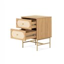 Ver imagem 6 de Mesa de Cabeceira Maya 2 Gavetas 43 Cm X 40 Cm Tauari/dourado - Telinha Rattan