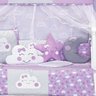 Kit Protetor Berço Céu Lua Nuvem Gota Menina Lilás 12 Peças - 3