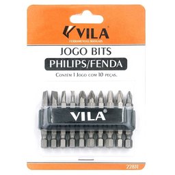 Jogo Bits/ponta Philips/fenda com 10un Vila - 1