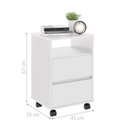 Ver imagem 2 de Conjunto de Mesa de Cabeceira Verona 2 Gavetas Rodízios Branco Plata Móveis