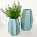 Ver imagem 3 de Dupla vaso centro de mesa alto relevo verde c/ planta decor