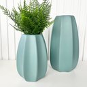 Ver imagem 2 de Dupla vaso centro de mesa alto relevo verde c/ planta decor