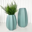 Ver imagem 4 de Dupla vaso centro de mesa alto relevo verde c/ planta decor