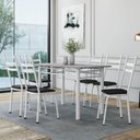Ver imagem 2 de Conjunto de Mesa Sala de Jantar Leia com 6 Cadeiras Tubular Granito 1,40m Artefamol