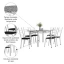 Ver imagem 5 de Conjunto de Mesa Sala de Jantar Leia com 6 Cadeiras Tubular Granito 1,40m Artefamol