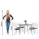 Ver imagem 6 de Conjunto de Mesa Sala de Jantar Leia com 6 Cadeiras Tubular Granito 1,40m Artefamol