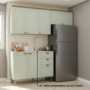 Ver imagem 4 de Cozinha Compacta Modulada 3 Peças 100% MDF 2 Armários Aéreos e Balcão para Pia sem Tampo Iluminata Verde Mint