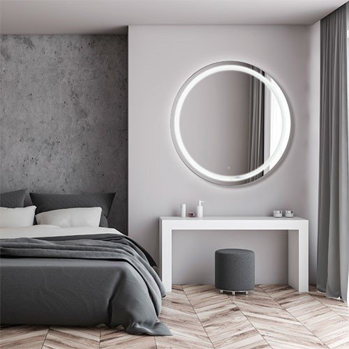 Espelho Camarim Redondo com LED Demoglass Diâmetro 80 | MadeiraMadeira