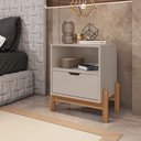 Ver imagem 3 de Mesa de Cabeceira Antares Essenziale com 1 Gaveta 52cm Off-white