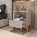 Ver imagem 4 de Mesa de Cabeceira Antares Essenziale com 1 Gaveta 52cm Off-white