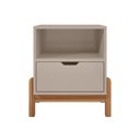 Ver imagem 1 de Mesa de Cabeceira Antares Essenziale com 1 Gaveta 52cm Off-white