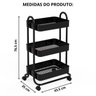 CARRINHO ORGANIZADOR MULTIUSO 3 PRATELEIRAS BERLIM - 2