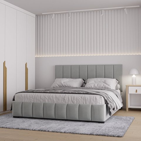 Cama com Cabeceira Queen Estofada Uvaia CabeCasa MadeiraOriginals