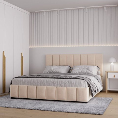 Cama com Cabeceira Queen Estofada Uvaia CabeCasa MadeiraOriginals