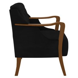 Kit 2 Poltronas Decorativas para Sala de Estar Capitonê Lapa M22 Veludo Preto - Mpozenato - 5 Kit 2 Poltronas Decorativas para Sala de Estar Capitonê Lapa M22 Veludo Preto - Mpozenato - 5