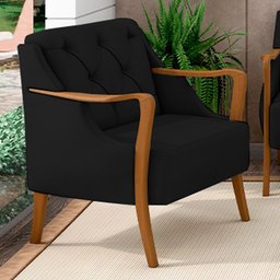 Kit 2 Poltronas Decorativas para Sala de Estar Capitonê Lapa M22 Veludo Preto - Mpozenato - 2 Kit 2 Poltronas Decorativas para Sala de Estar Capitonê Lapa M22 Veludo Preto - Mpozenato - 2