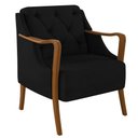 Ver imagem 7 de Kit 2 Poltronas Decorativas para Sala de Estar Capitonê Lapa M22 Veludo Preto - Mpozenato