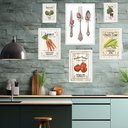 Ver imagem 1 de Kit Composição 6 Quadros Cozinha Retrô:moldura Branca