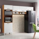 Ver imagem 1 de Cozinha Compacta Atenas com 6 Portas e 4 Nichos Cinamomo Branco Aramóveis