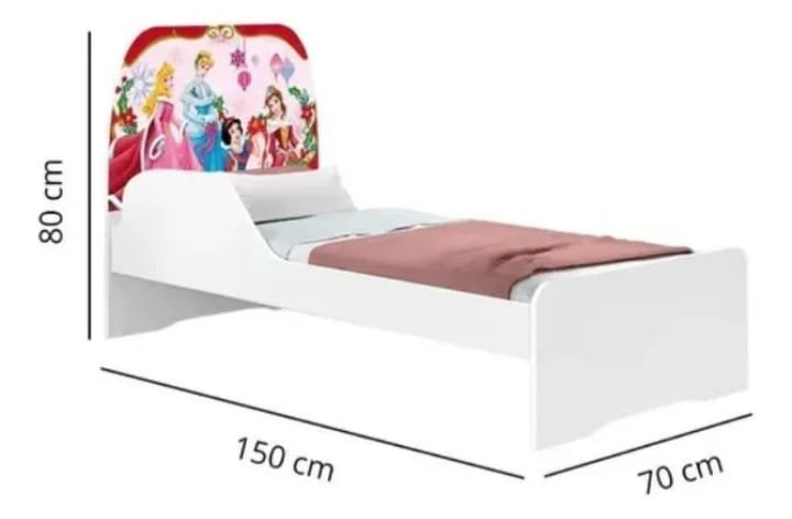 Mini Cama Infantil Personagens Adesivada Princesas - 3