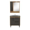 Ver imagem 3 de Conjunto de Banheiro 2 Portas e 1 Gaveta com Gabinete Cuba e Espelheira LED 80cm Eleganza