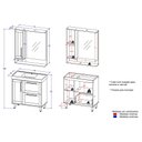 Ver imagem 6 de Conjunto de Banheiro 2 Portas e 1 Gaveta com Gabinete Cuba e Espelheira LED 80cm Eleganza