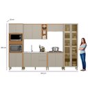 Ver imagem 3 de Cozinha Completa Modulada 6 Peças com Torre Quente e Cristaleira Allure Marrom/Jequitibá/Gris Fosco