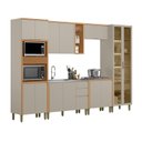 Ver imagem 6 de Cozinha Completa Modulada 6 Peças com Torre Quente e Cristaleira Allure Marrom/Jequitibá/Gris Fosco