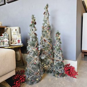 Kit Árvore Natalina Aramada Led Verde 100cm Decoração Natal