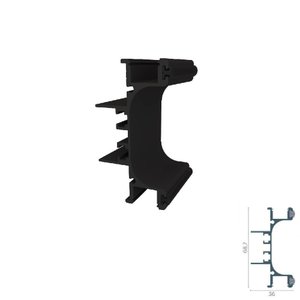 Perfil Alumínio Led Tipo Cava Rm-248 Barra 03 Metros Preto Rometal 01 Unidade