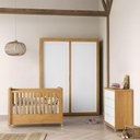Ver imagem 2 de Dormitório Tutto New 2 Portas, Cômoda 4 Gavetas e Berço Freijó/Branco Soft com Colchão D18 - Matic M