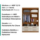 Ver imagem 4 de Guarda Roupa Solteiro 4 Portas com Espelho Mari 154x231 cm Cinamomo Areia Zanz